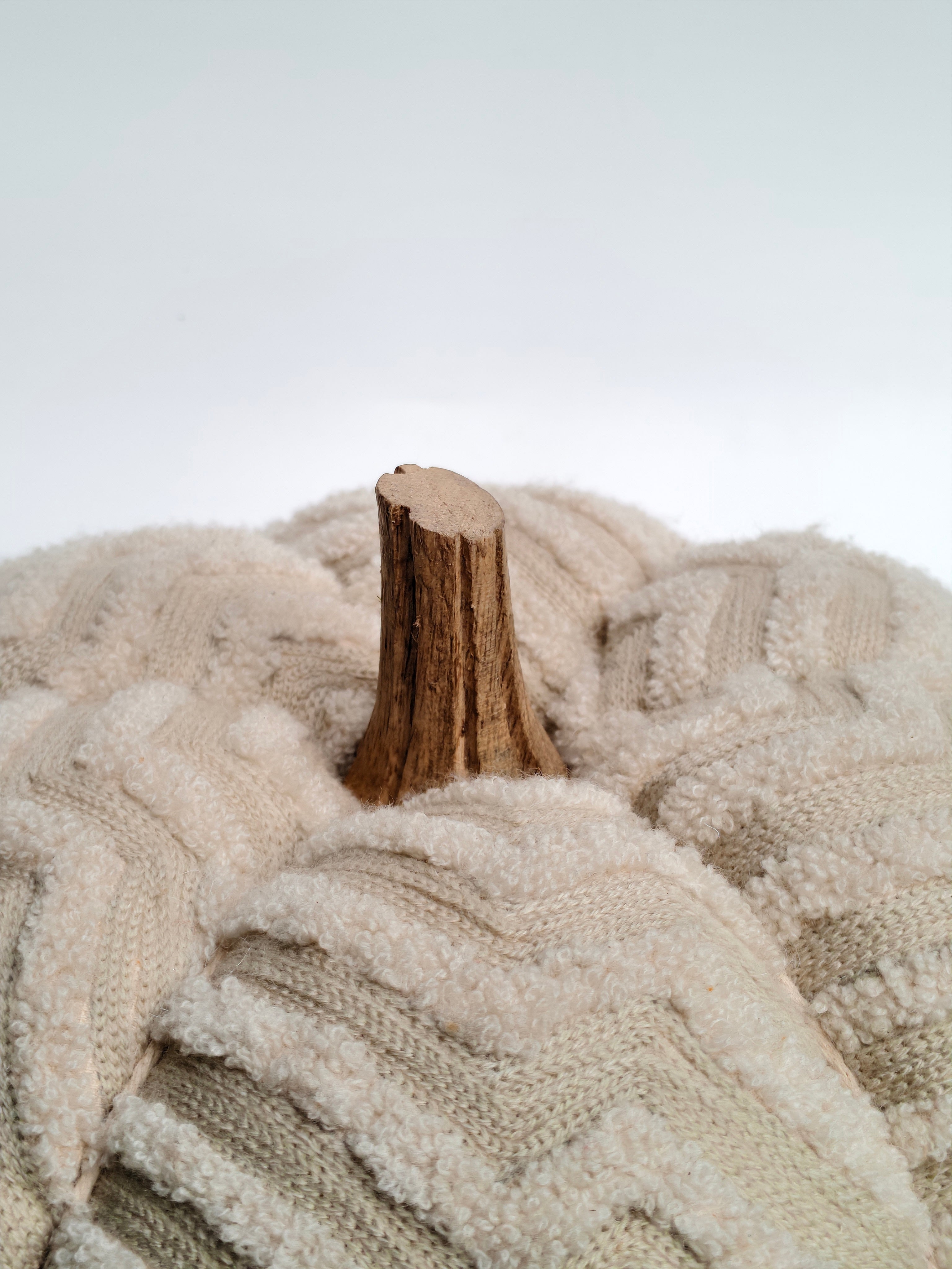 Textured Cream Pumpkin Cushion – Chevron Knit Home Accent