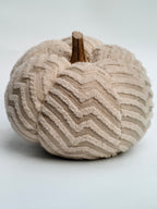 Textured Cream Pumpkin Cushion – Chevron Knit Home Accent