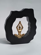 Black & Gold Meditating Figurine – Wall or Table Décor