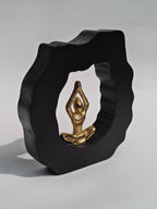 Black & Gold Meditating Figurine – Wall or Table Décor