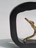 Golden Yoga Warrior Pose Figurine