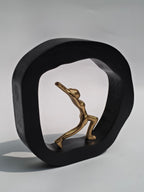 Golden Yoga Warrior Pose Figurine