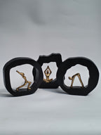 Black & Gold Meditating Figurine – Wall or Table Décor