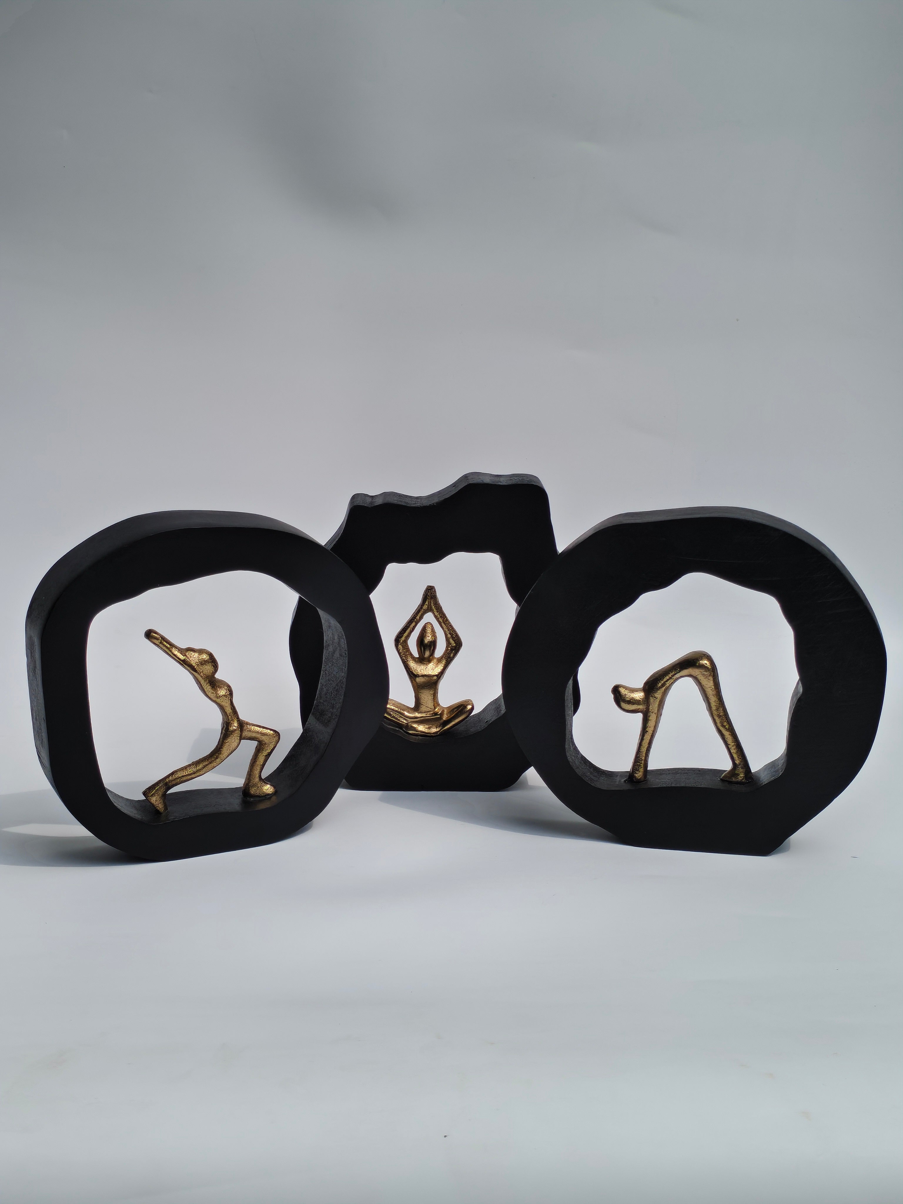 Golden Yoga Forward Bend Figurine – Wall/Table Décor