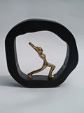 Golden Yoga Warrior Pose Figurine