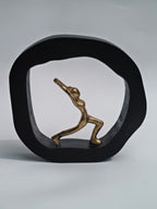 Golden Yoga Warrior Pose Figurine
