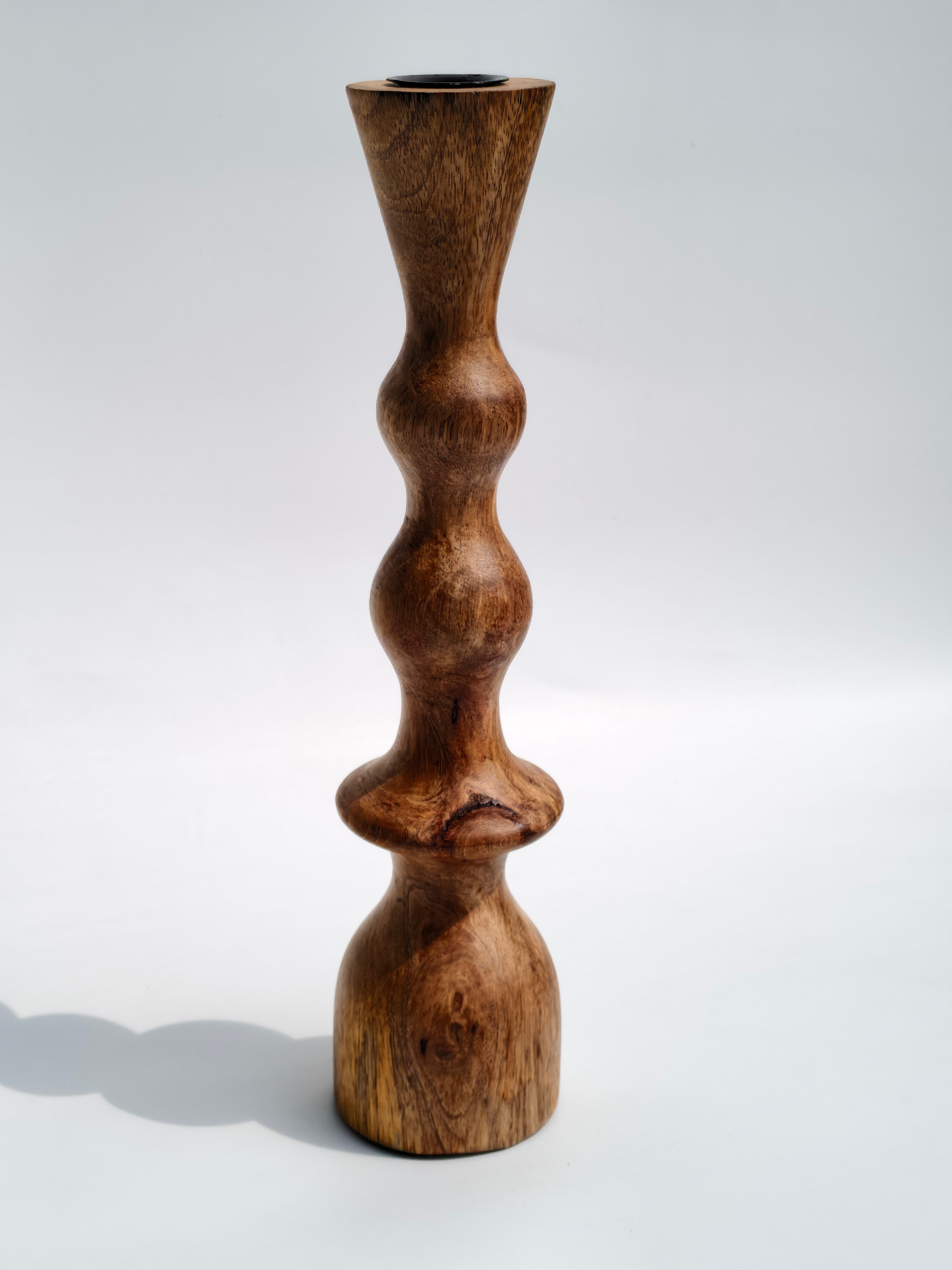 Natural Wood Candle Holder – Hand-Turned Minimalist