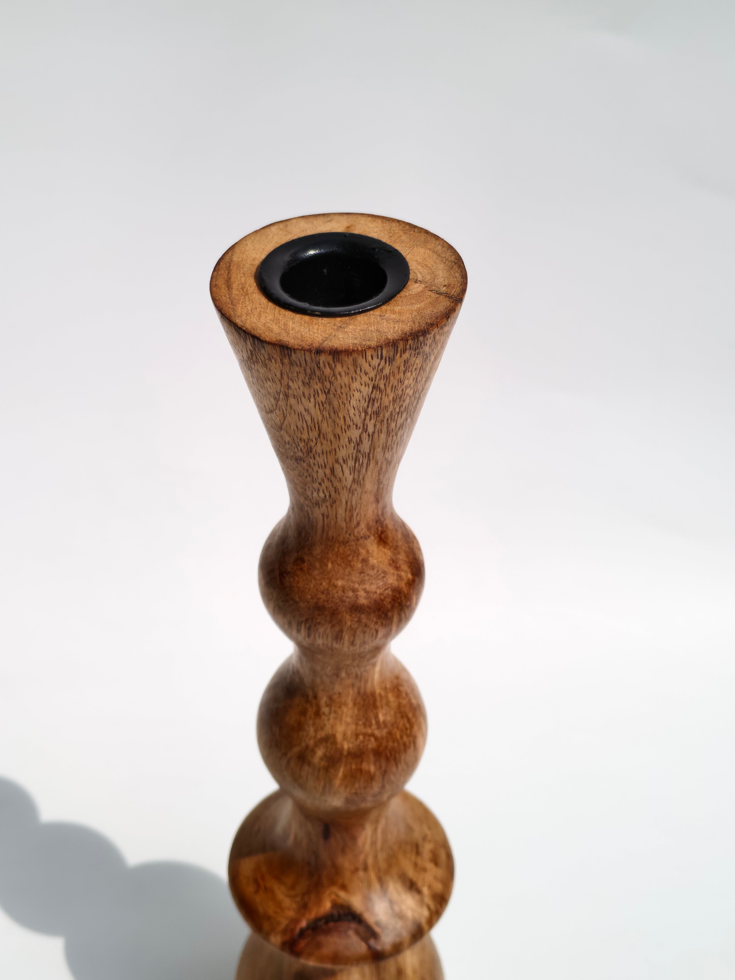 Natural Wood Candle Holder – Hand-Turned Minimalist