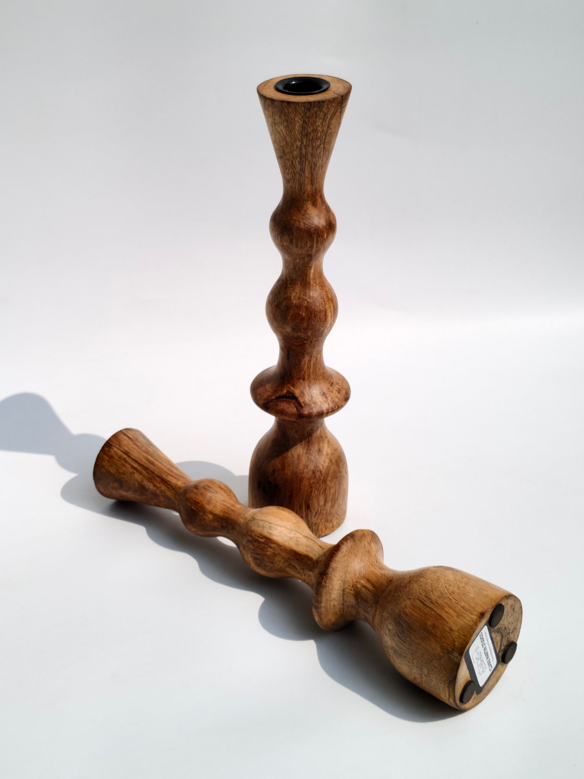 Natural Wood Candle Holder – Hand-Turned Minimalist