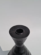 Geometric Black Wooden Candle Holder