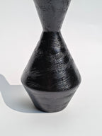 Geometric Black Wooden Candle Holder