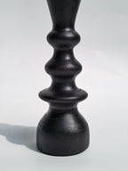 Handcrafted Matte Black Wooden Candle Holder