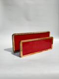Red Resin Wooden Serving Tray