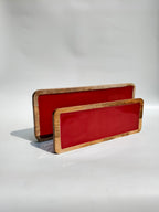 Red Resin Wooden Serving Tray