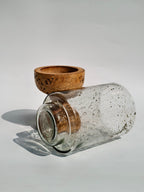 Wooden & Glass Hurricane Candle Holder