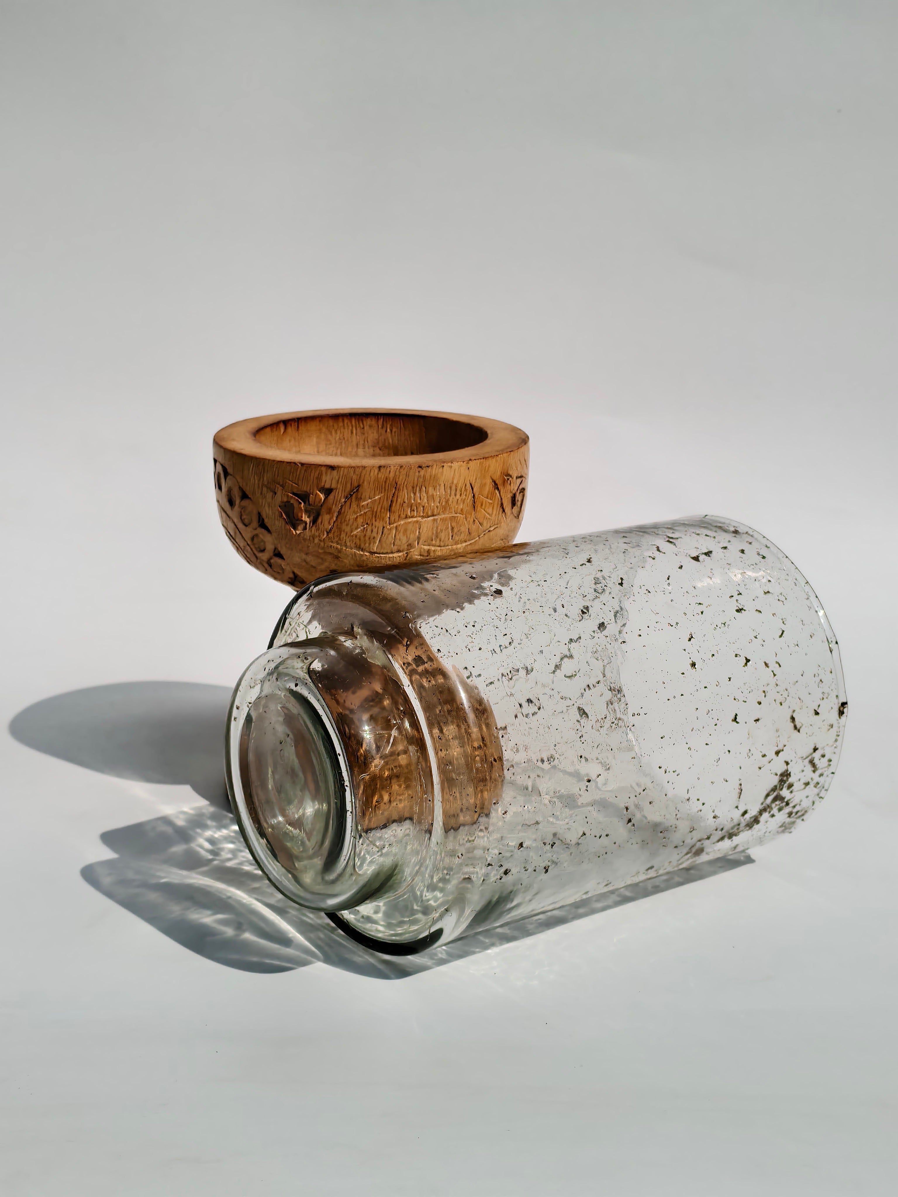 Handcrafted Wooden & Glass Hurricane Candle Holder