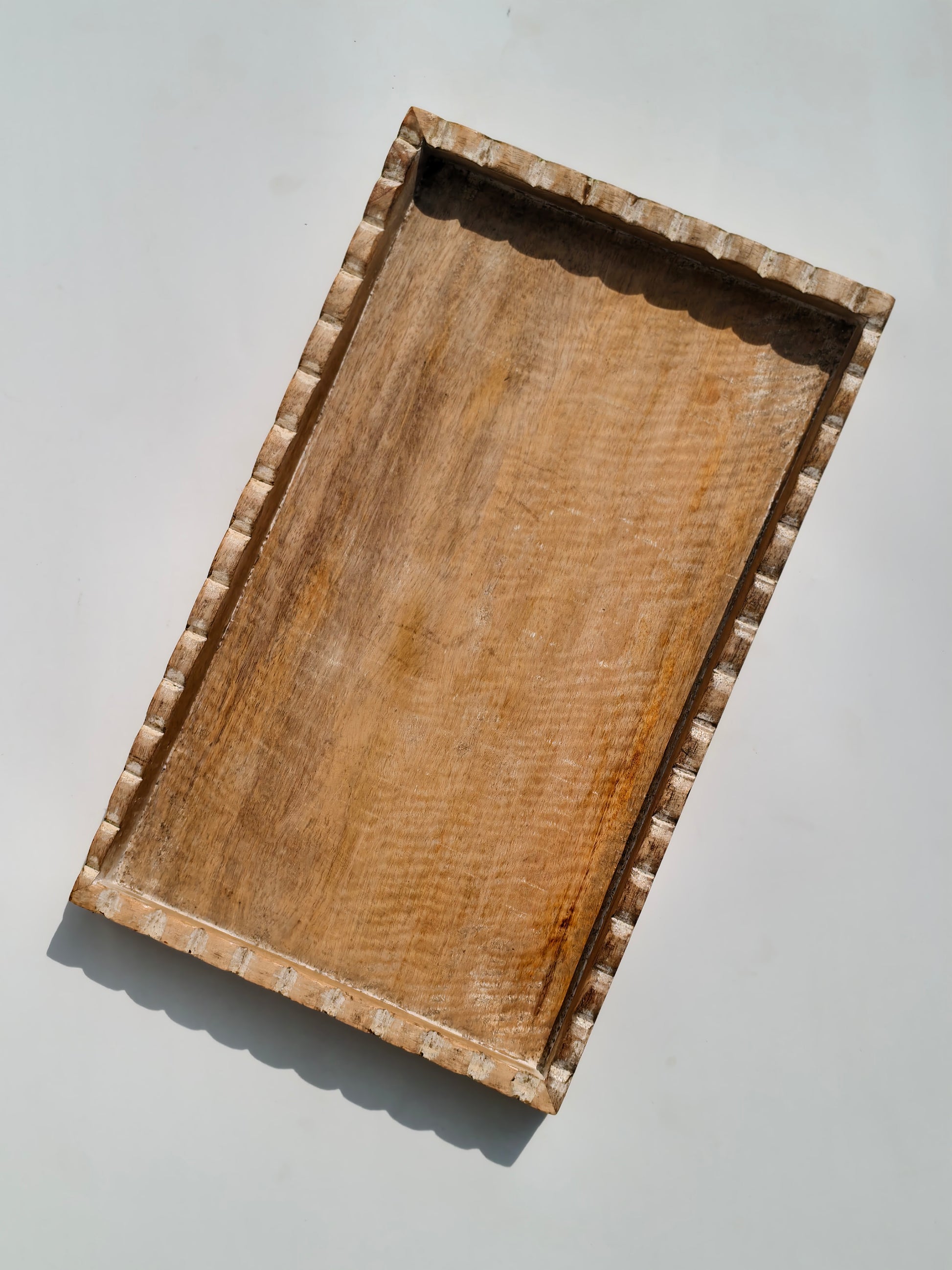 Hand-Carved Wooden Decorative Tray