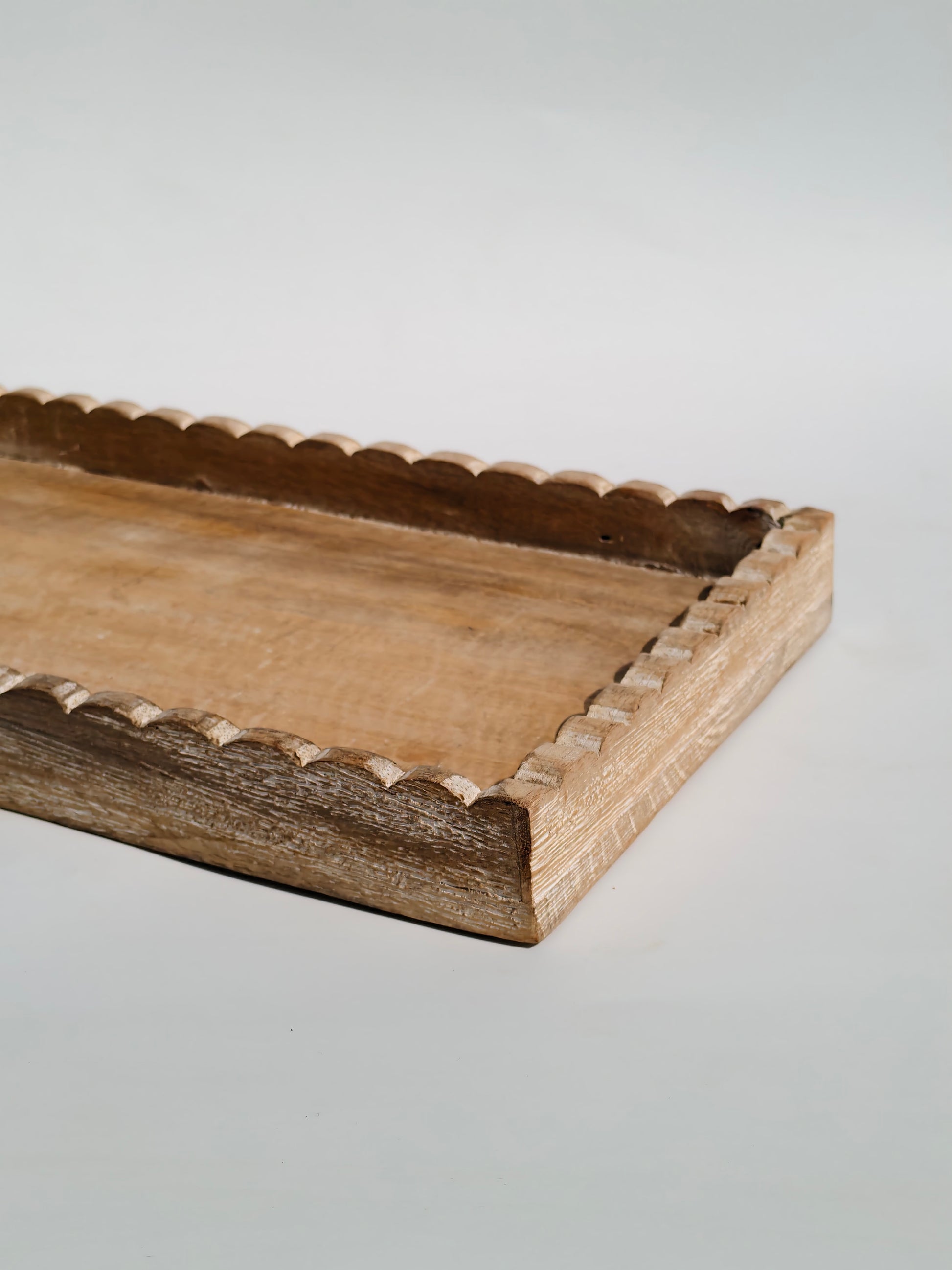 Hand-Carved Wooden Decorative Tray