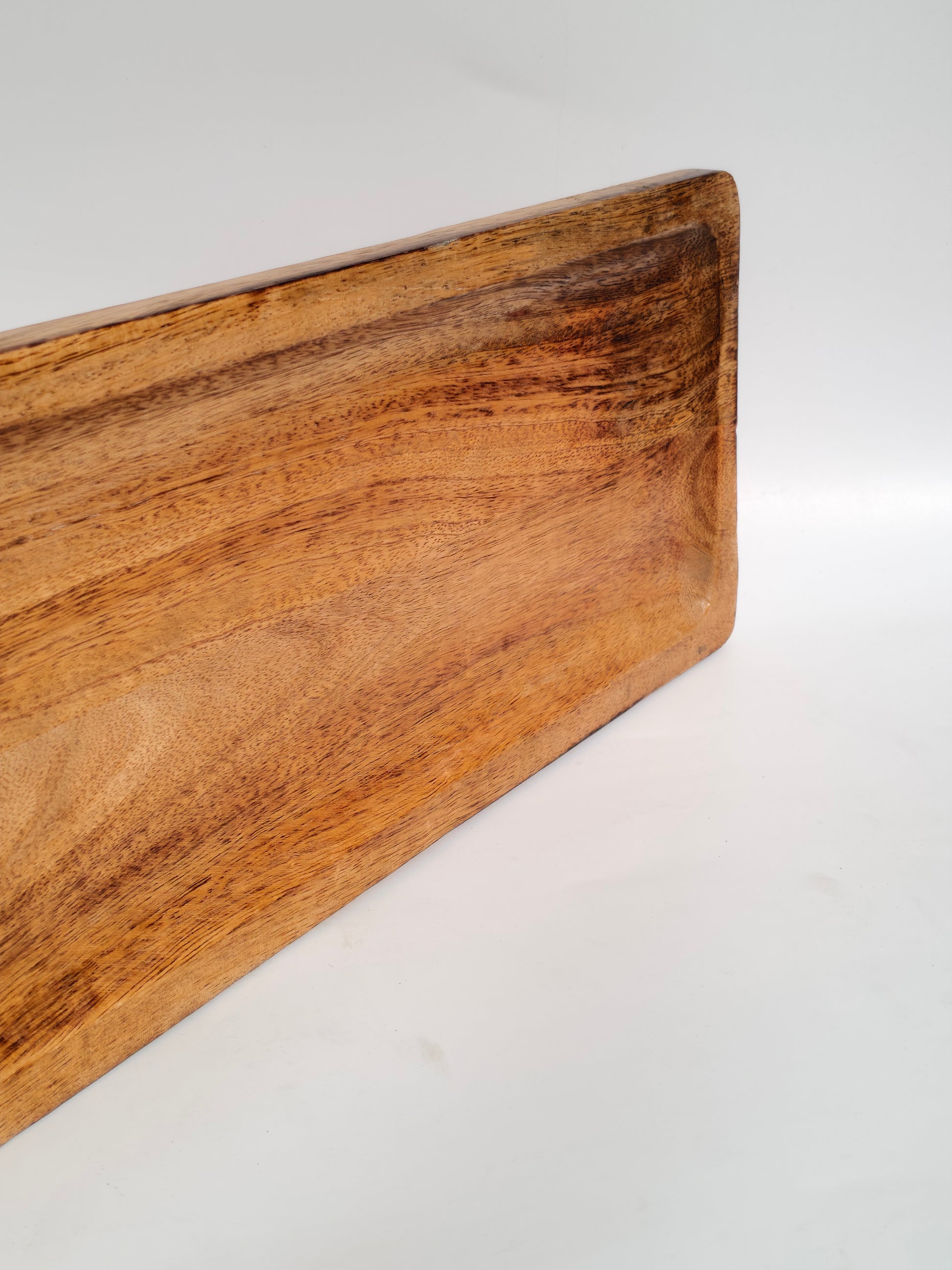 Polished Long Wooden Centerpiece Tray