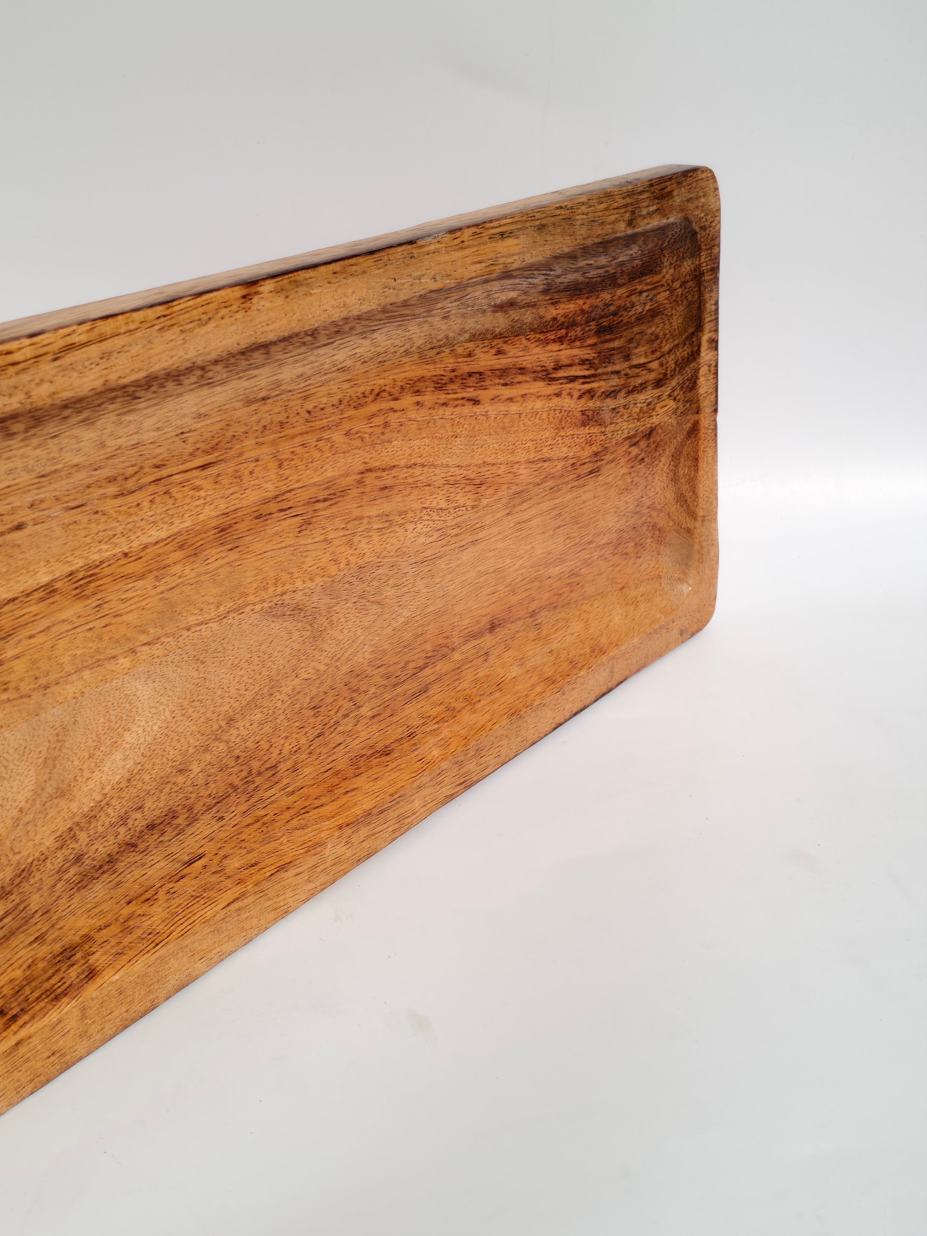 Polished Long Wooden Centerpiece Tray