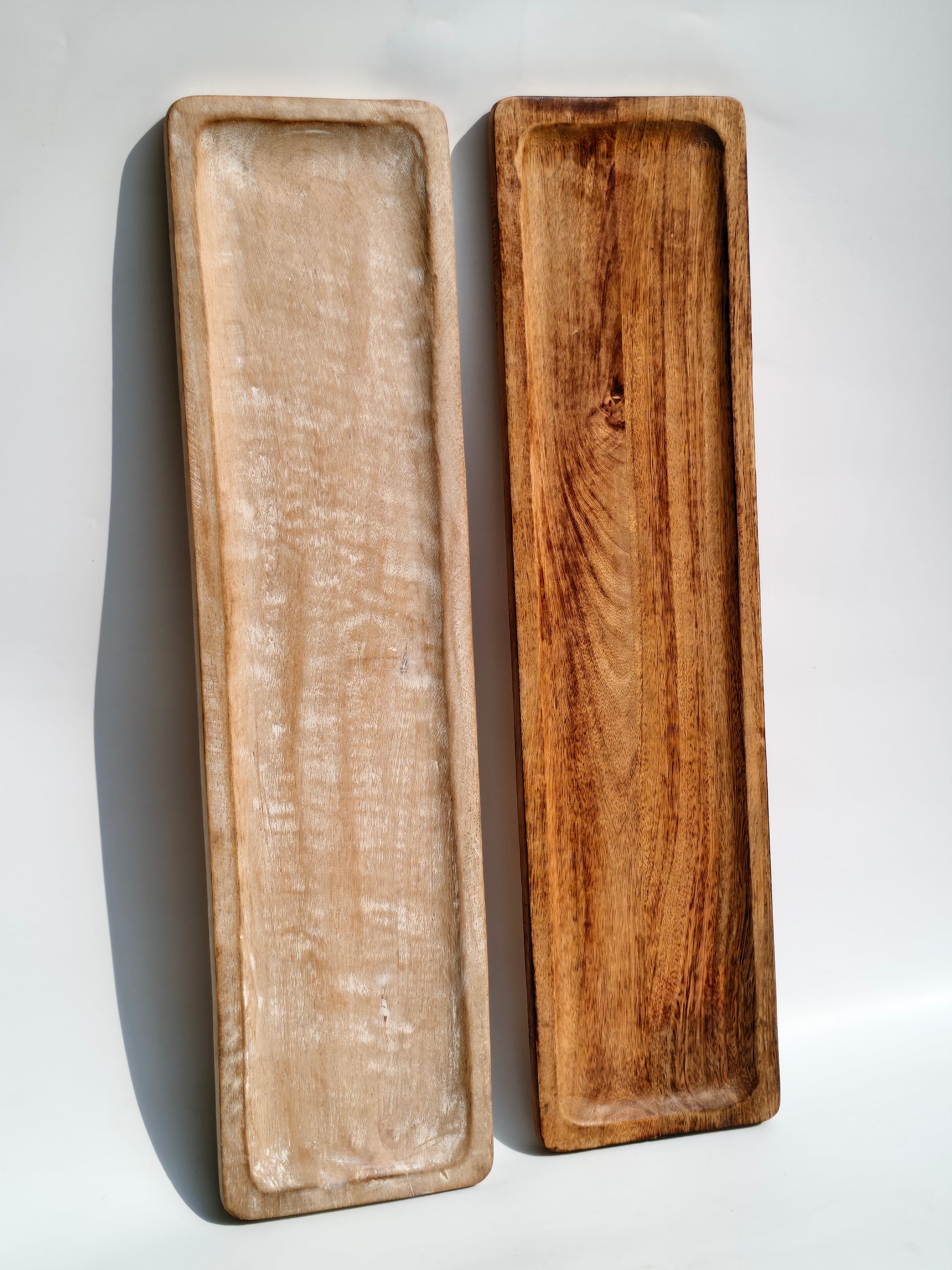 Polished Long Wooden Centerpiece Tray