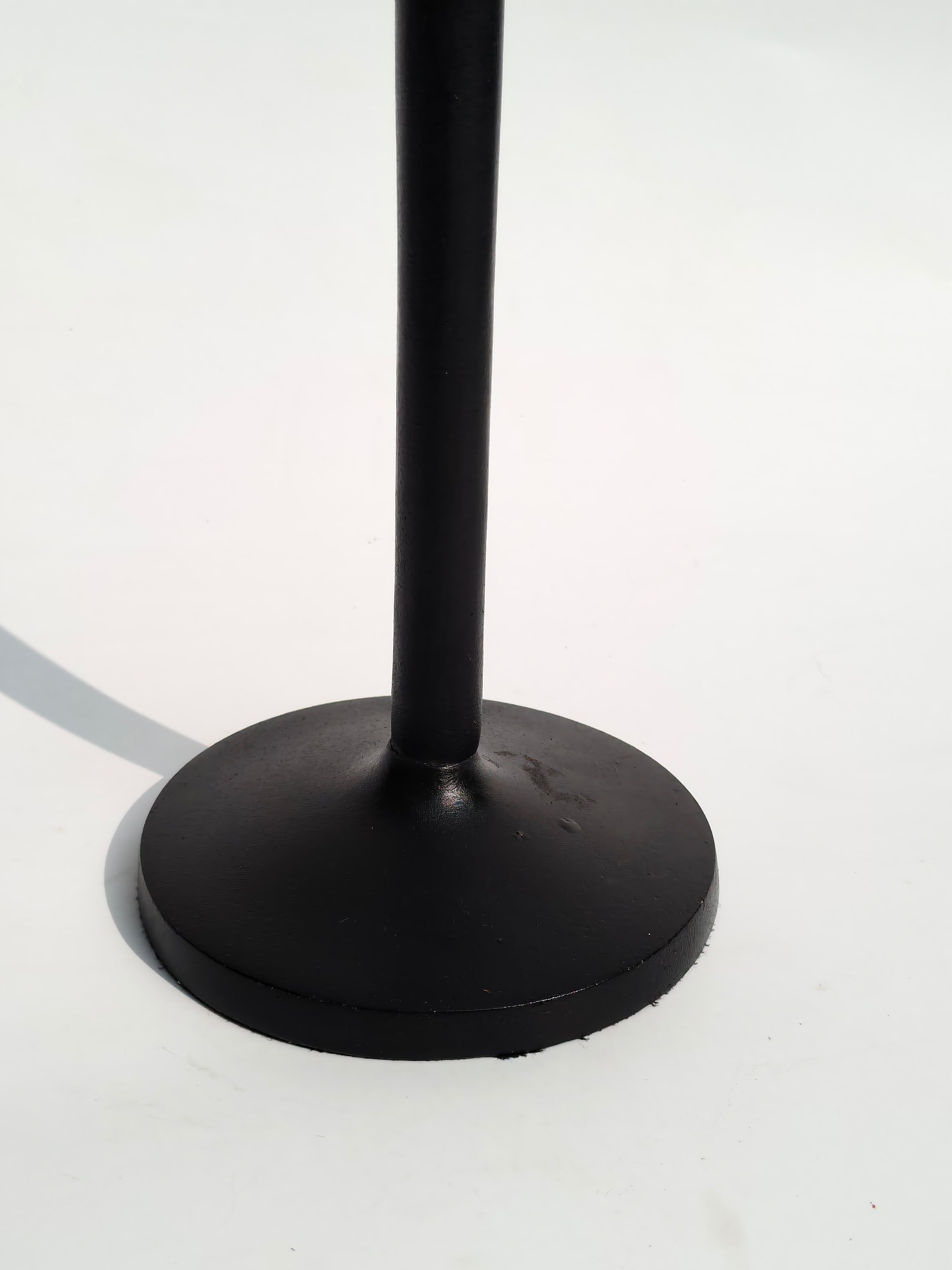 Urban Elegance Black Cast Iron Candlestick Holder | Modern Tapered Design