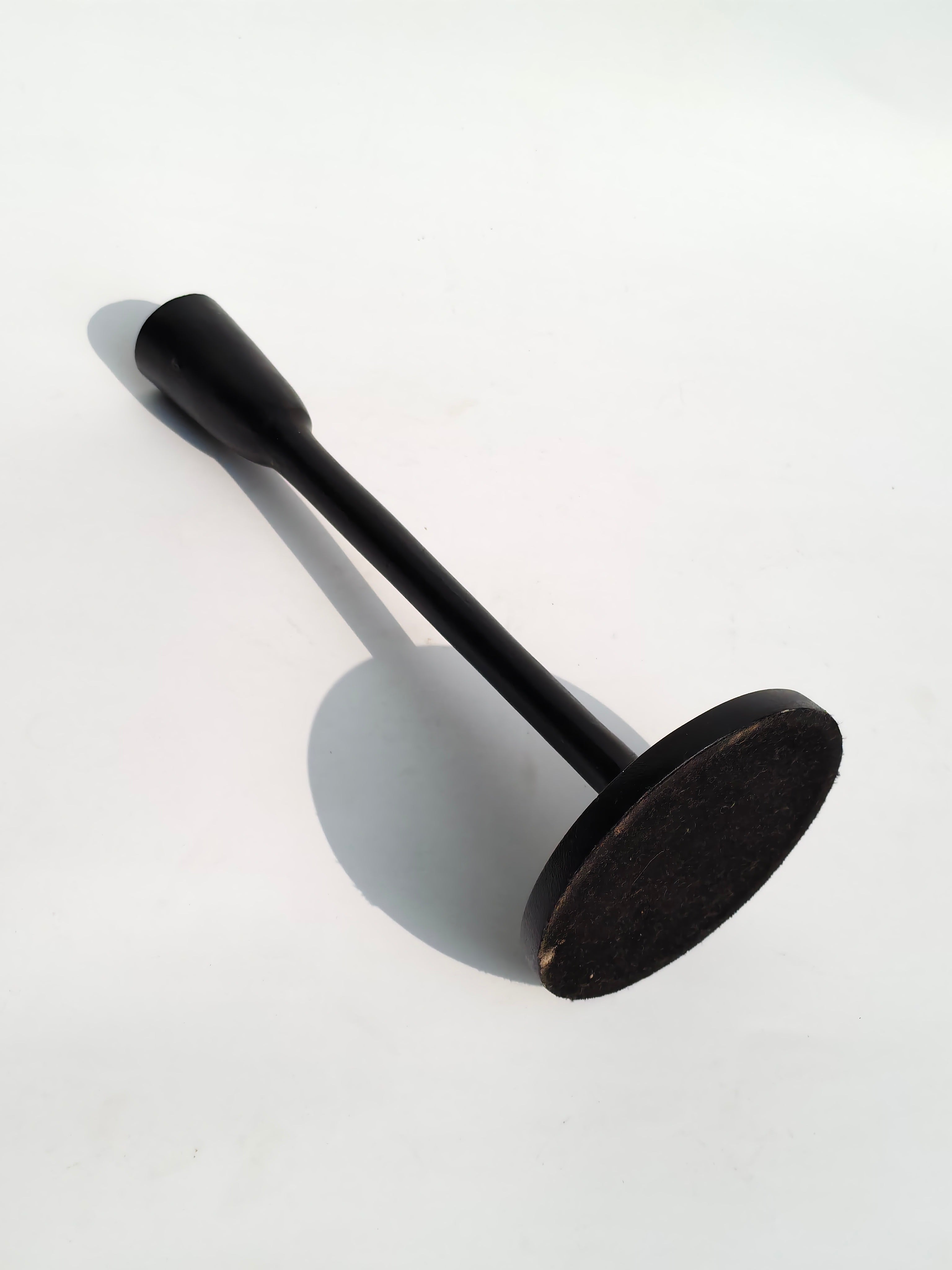 Urban Elegance Black Cast Iron Candlestick Holder | Modern Tapered Design