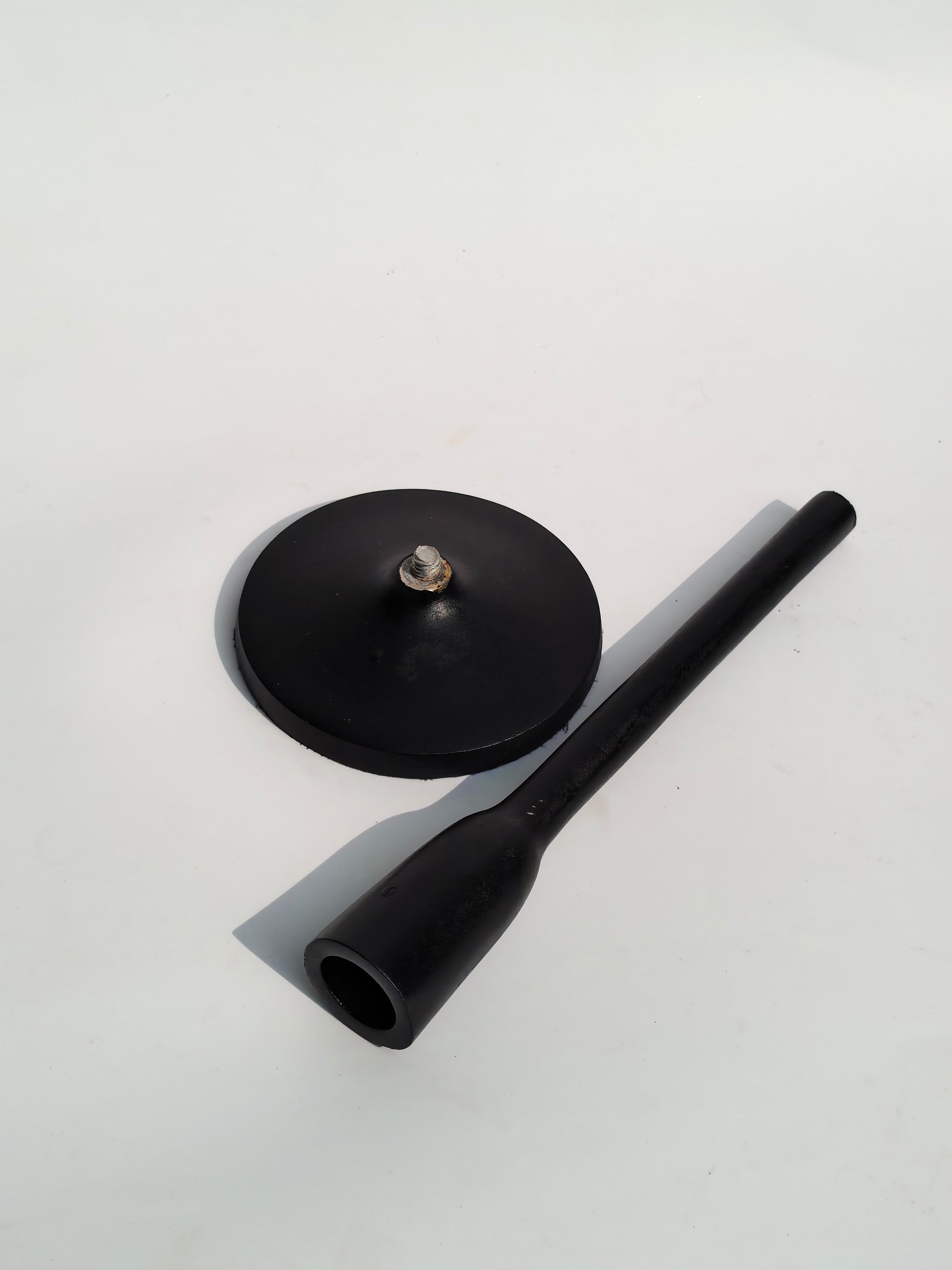 Urban Elegance Black Cast Iron Candlestick Holder | Modern Tapered Design