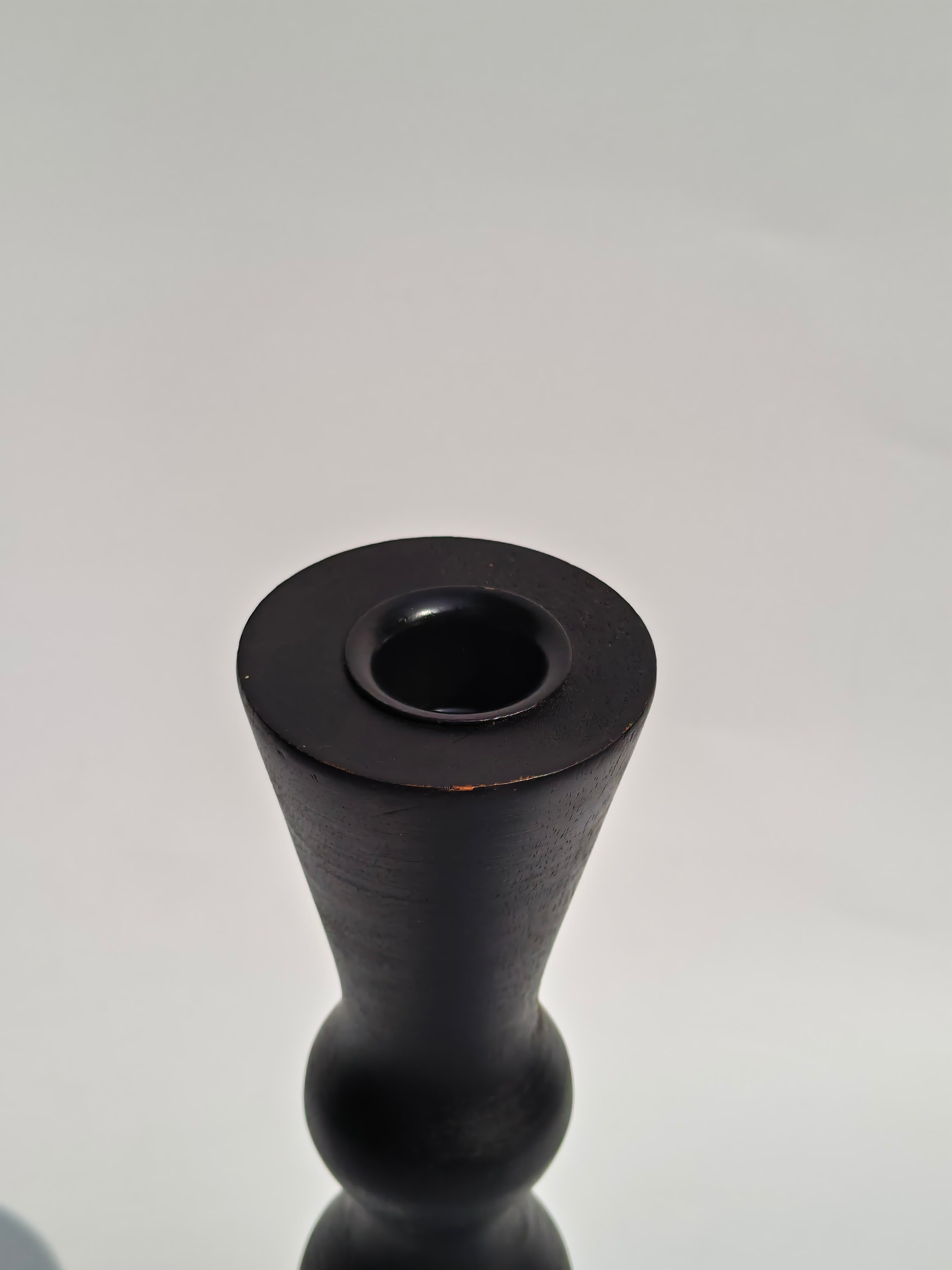 Minimalist Black Wooden Candle Holder