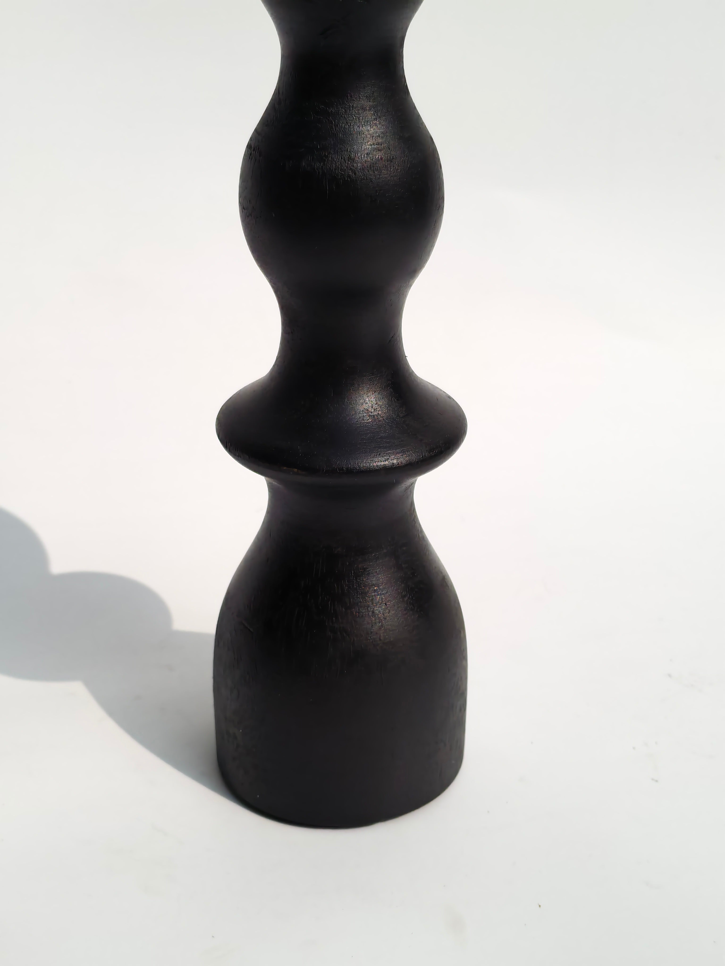Minimalist Black Wooden Candle Holder