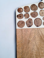 Wooden & Resin Serving Board with Rustic Wood Slice Inlay
