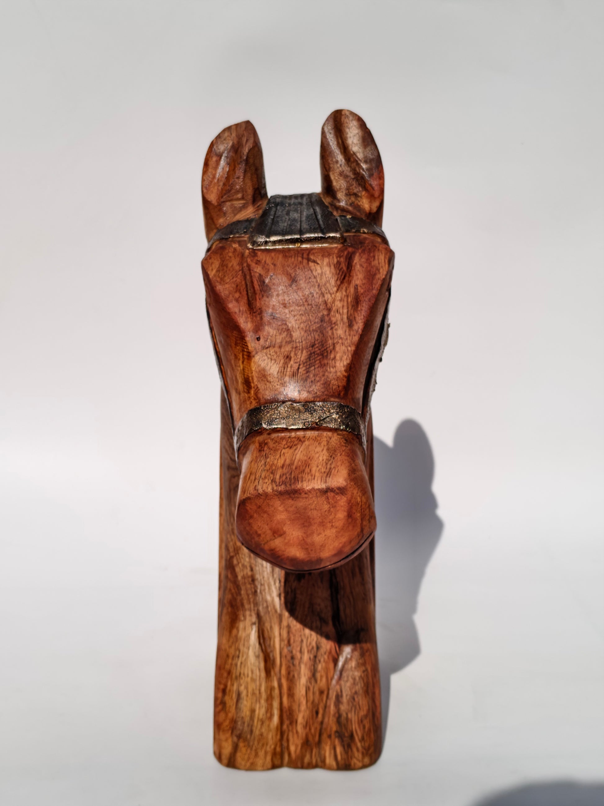 Handcrafted Solid Wood Horse Head Sculpture – Rustic Home Décor Accent