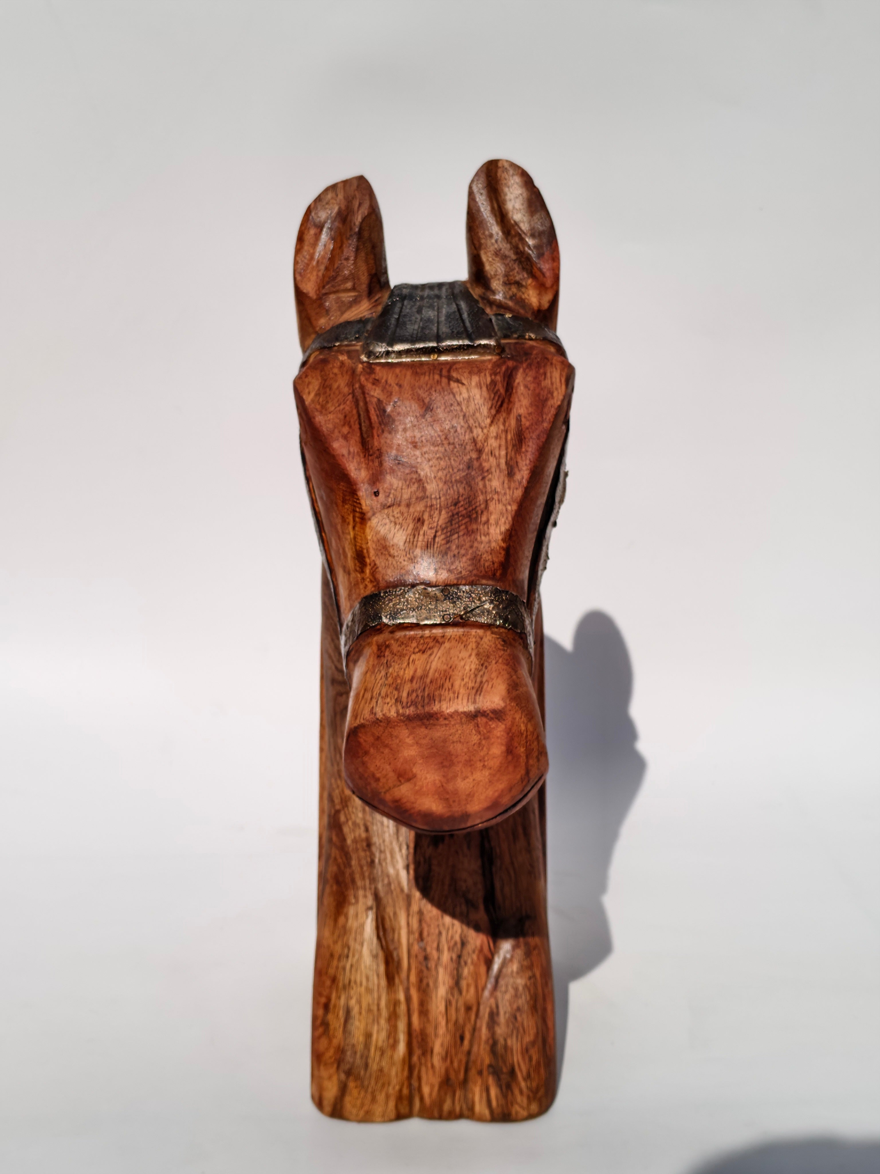 Handcrafted Solid Wood Horse Head Sculpture