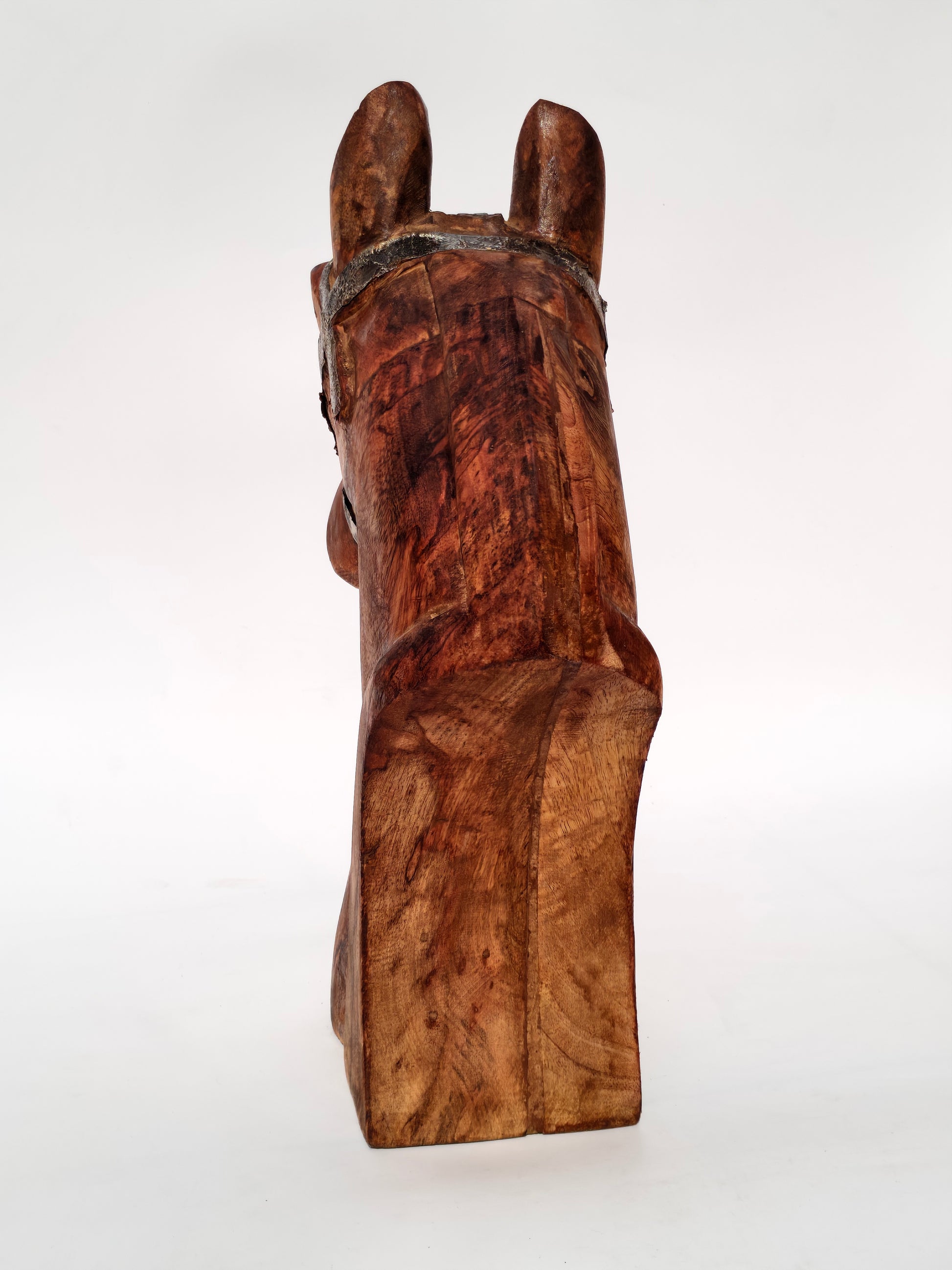 Handcrafted Solid Wood Horse Head Sculpture – Rustic Home Décor Accent