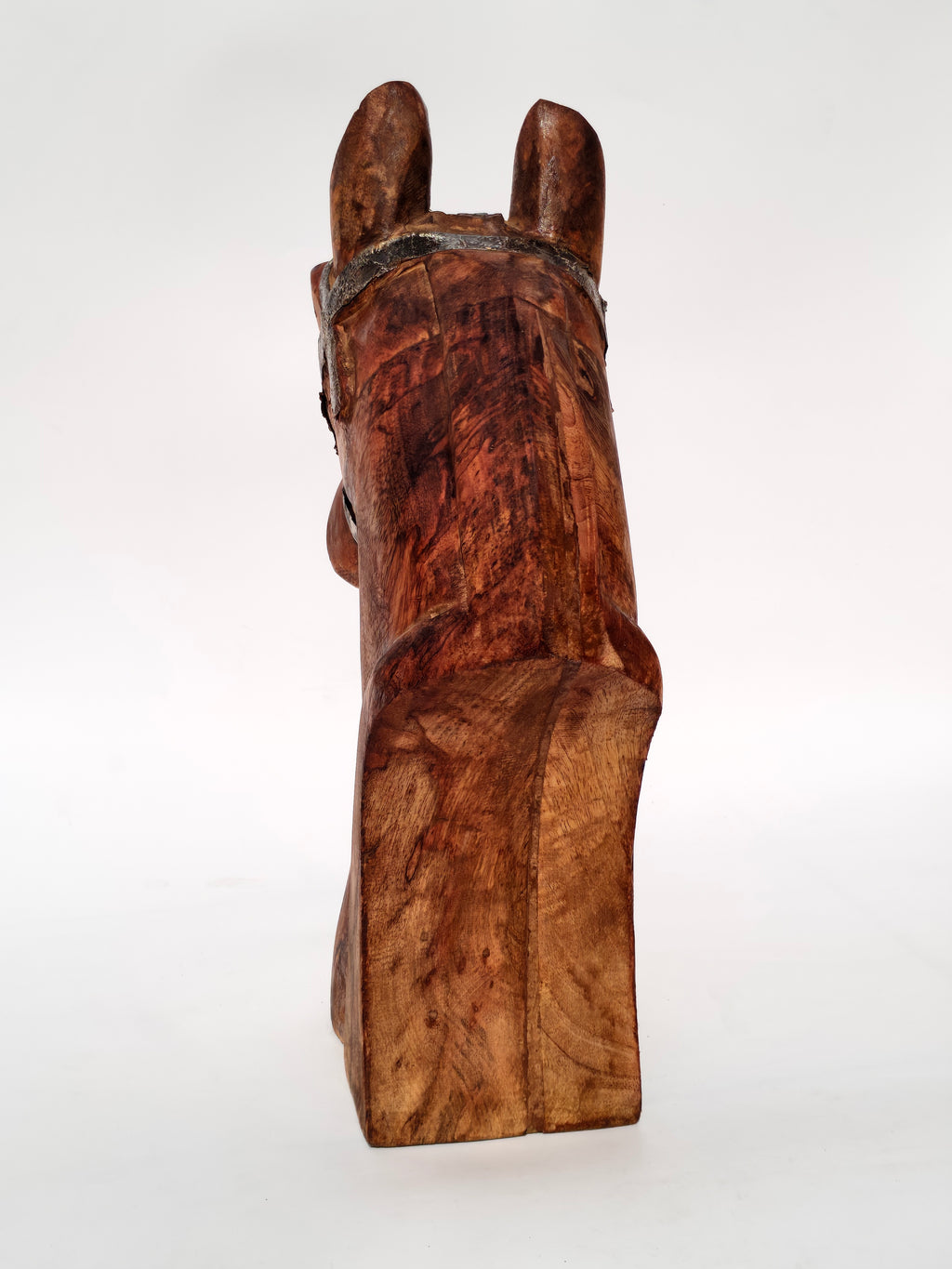 Handcrafted Solid Wood Horse Head Sculpture – Rustic Home Décor Accent
