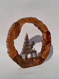 Wooden Forest Ring with Metal Deer & Tree