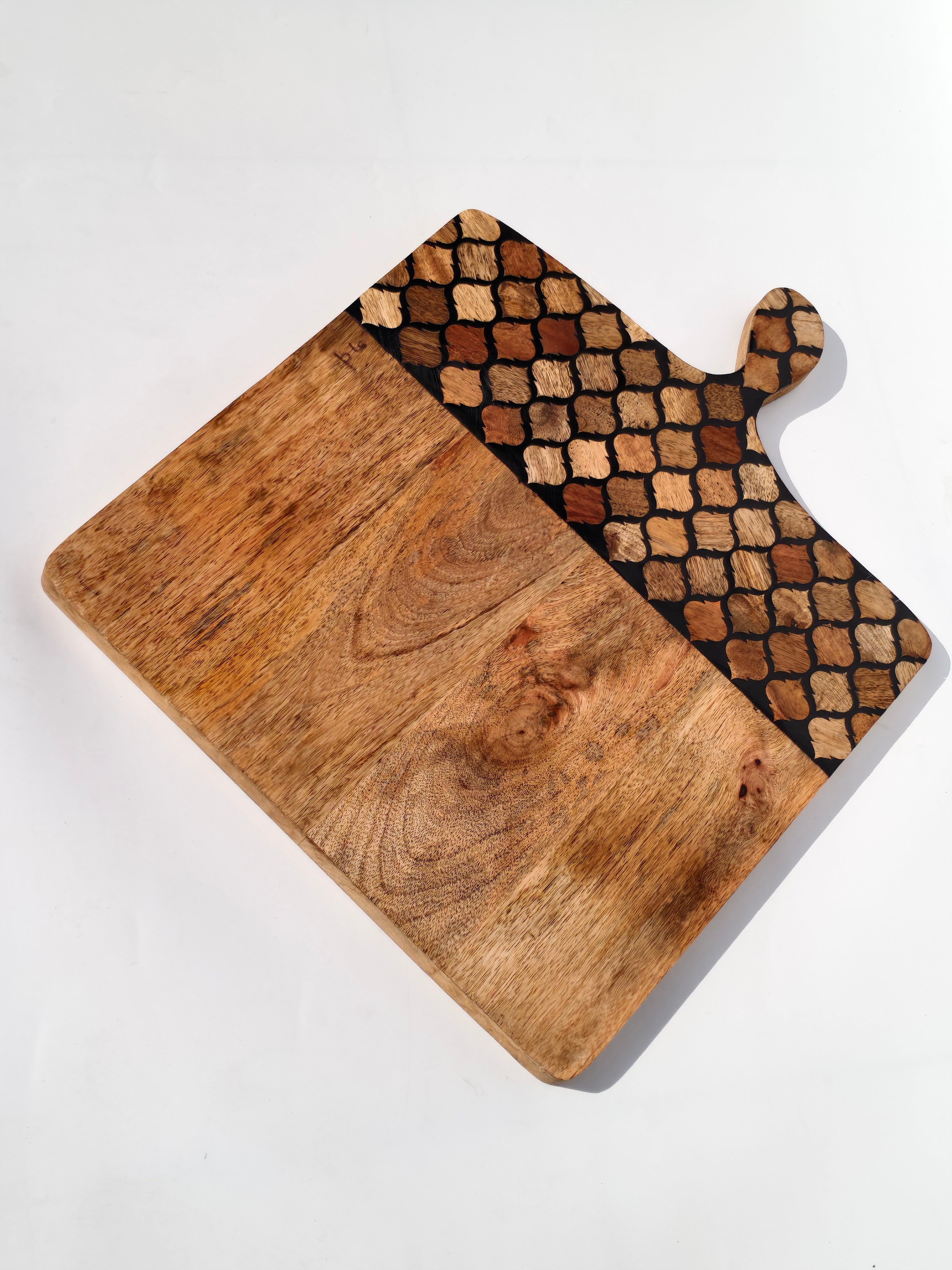 Wooden Chopping & Serving Board with Mosaic Handle