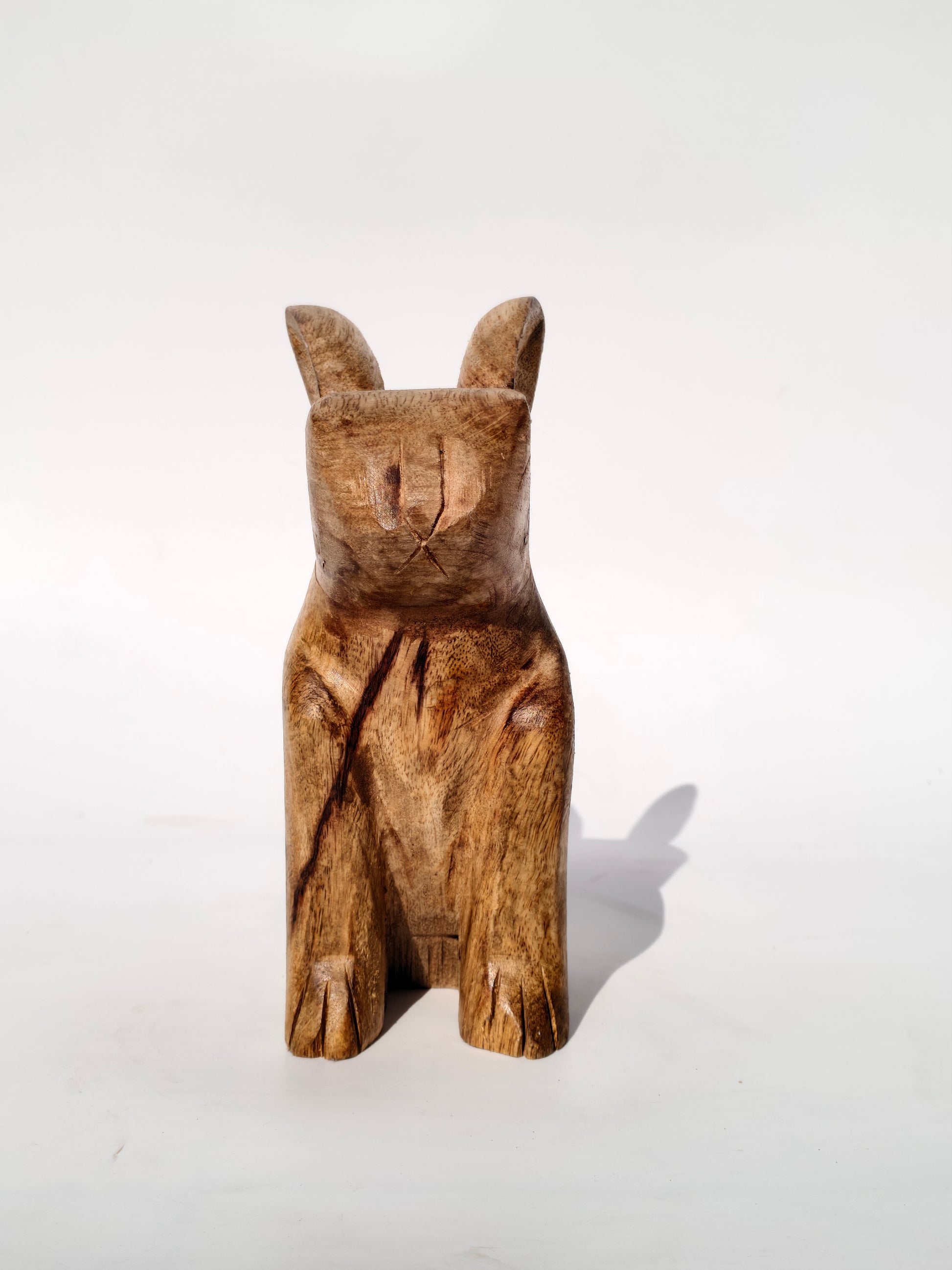 Handcrafted Wooden Sitting Bunny – Rustic Natural Finish