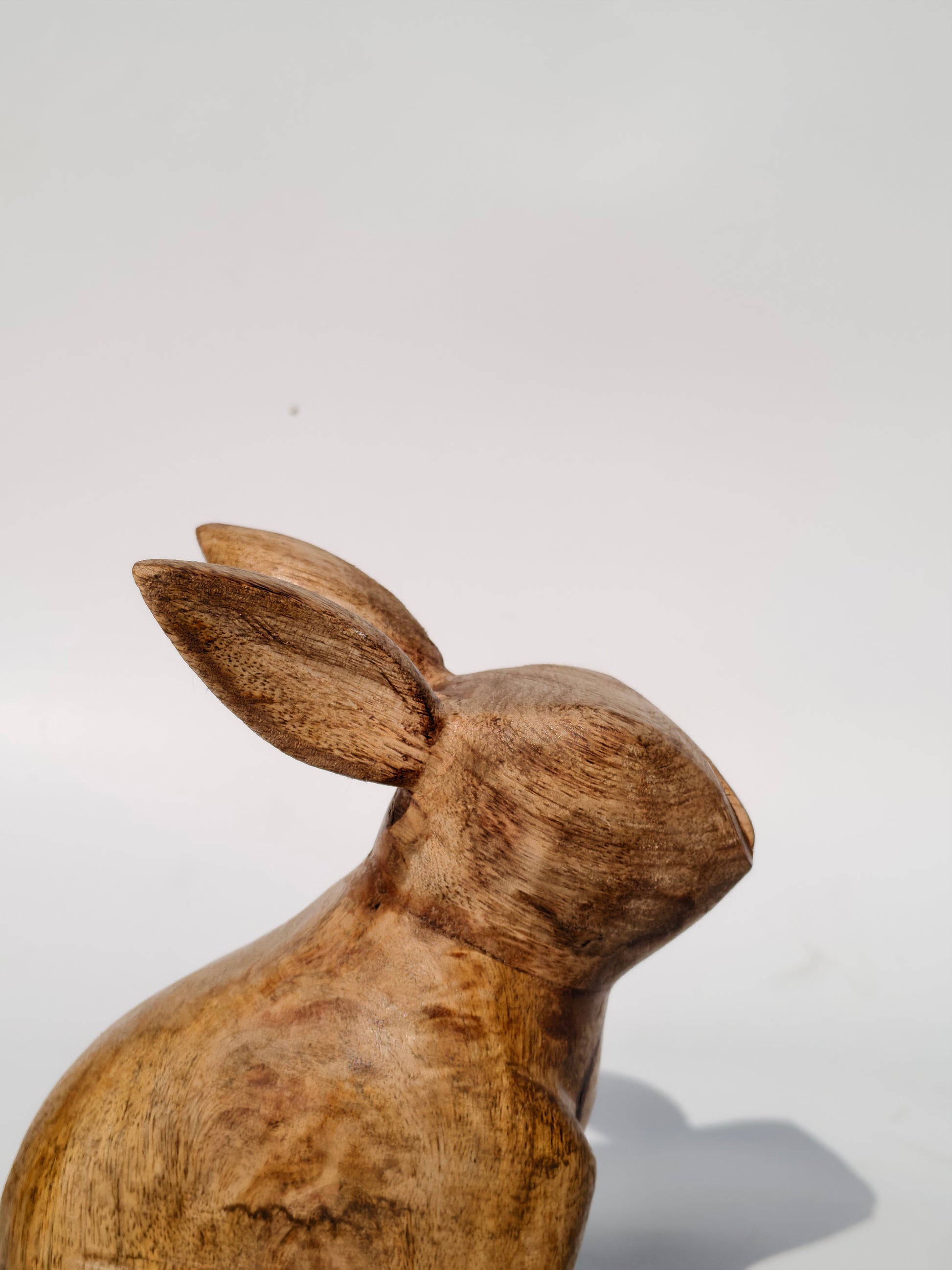 Handcrafted Wooden Sitting Bunny – Rustic Natural Finish