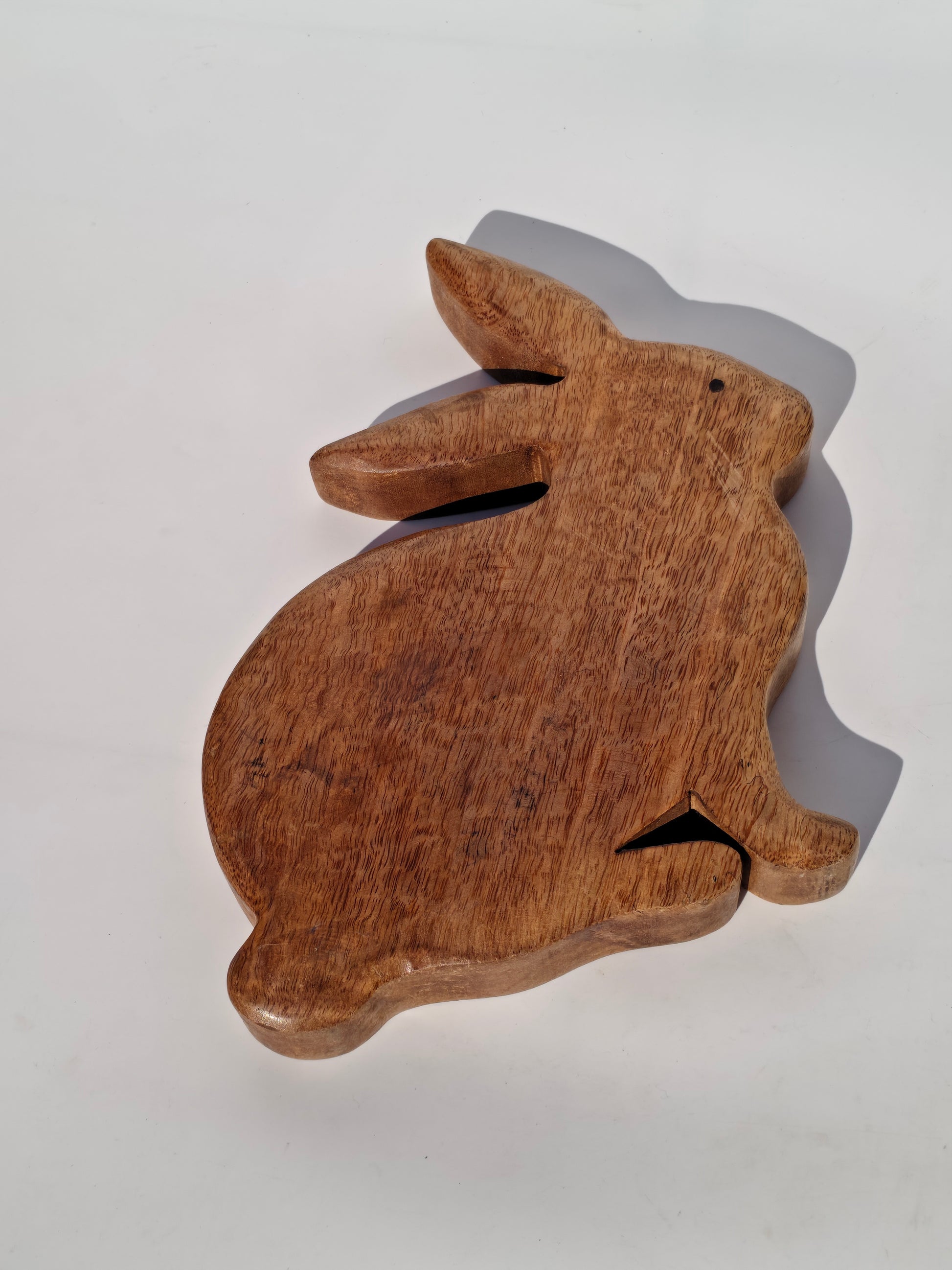 Handcrafted Wooden Bunny Decor – Natural Finish