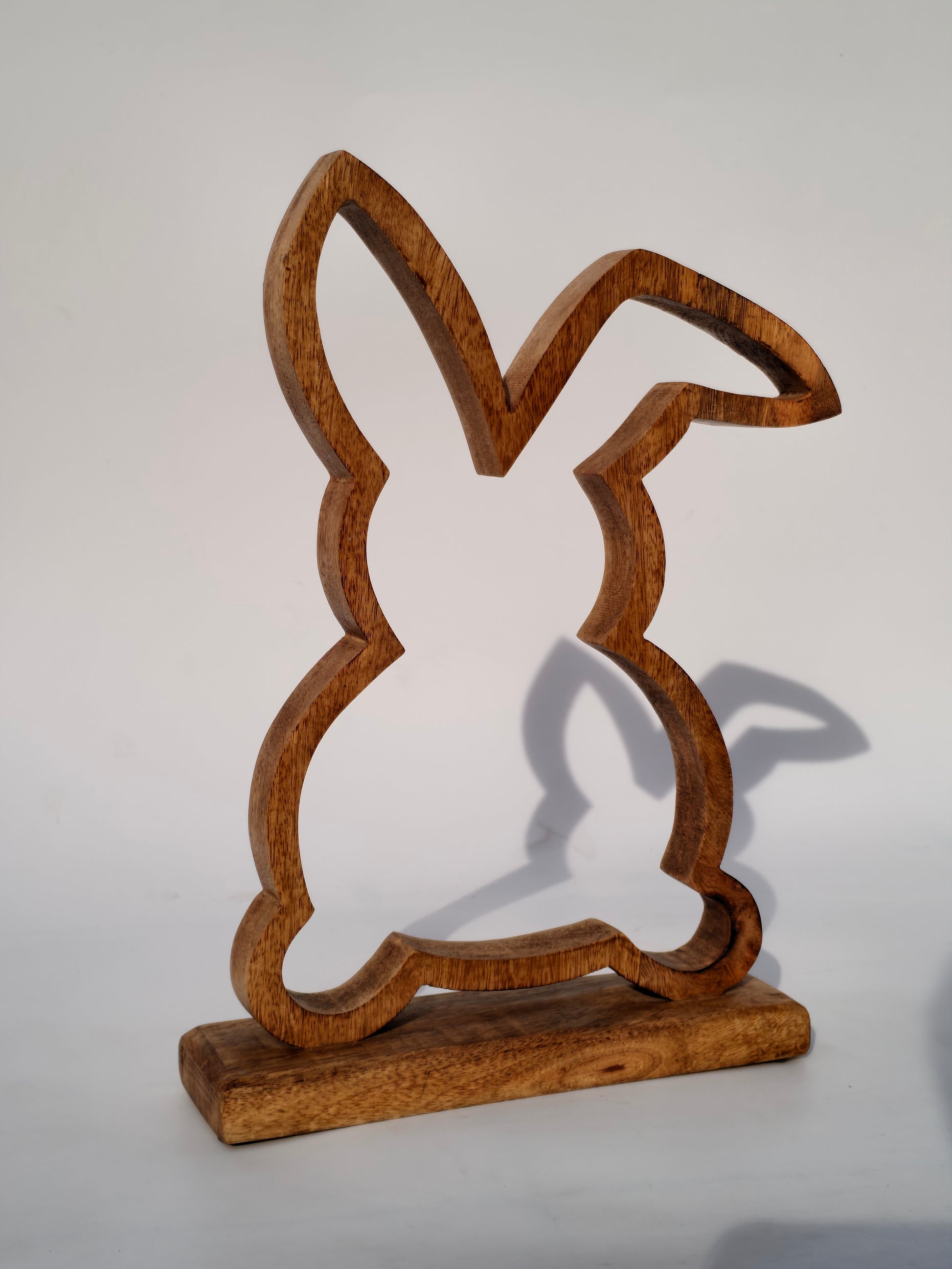 Handcrafted Wooden Bunny Outline – Rustic Standing Décor