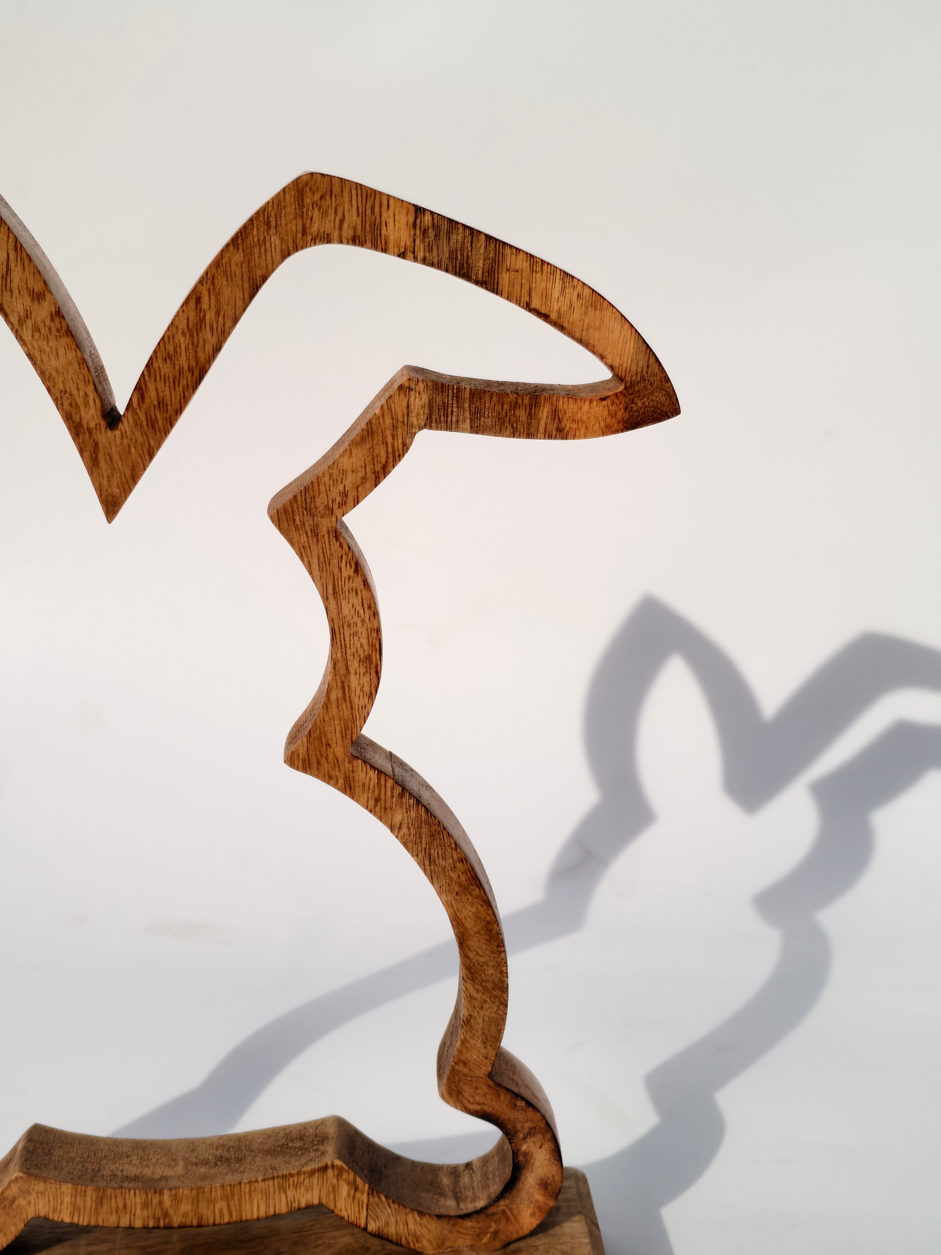 Wooden Bunny Outline on Base