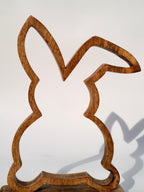 Wooden Bunny Outline on Base