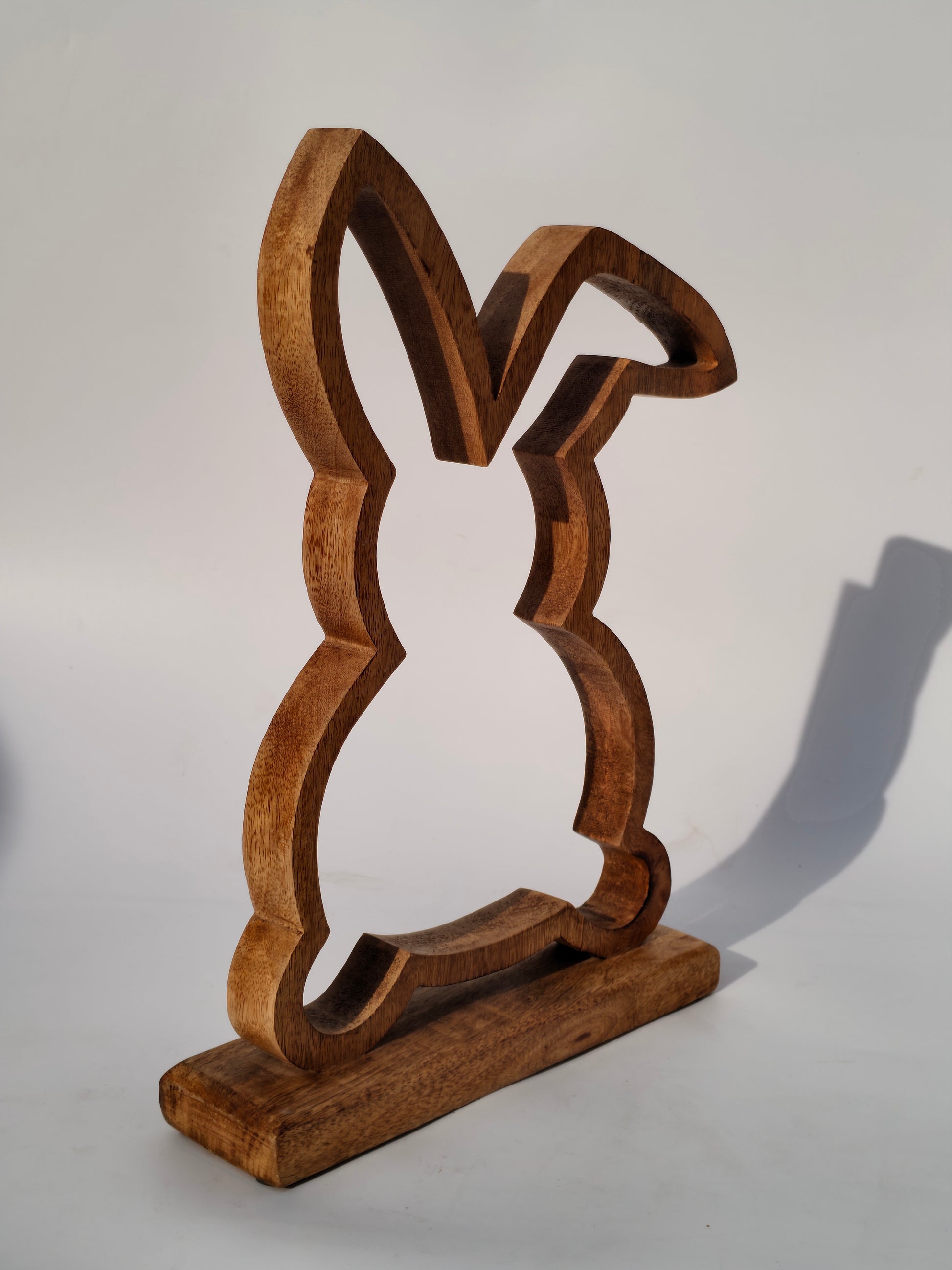 Handcrafted Wooden Bunny Outline – Rustic Standing Décor
