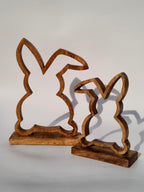Wooden Bunny Outline on Base