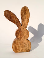 Wooden Bunny with Upright Ears
