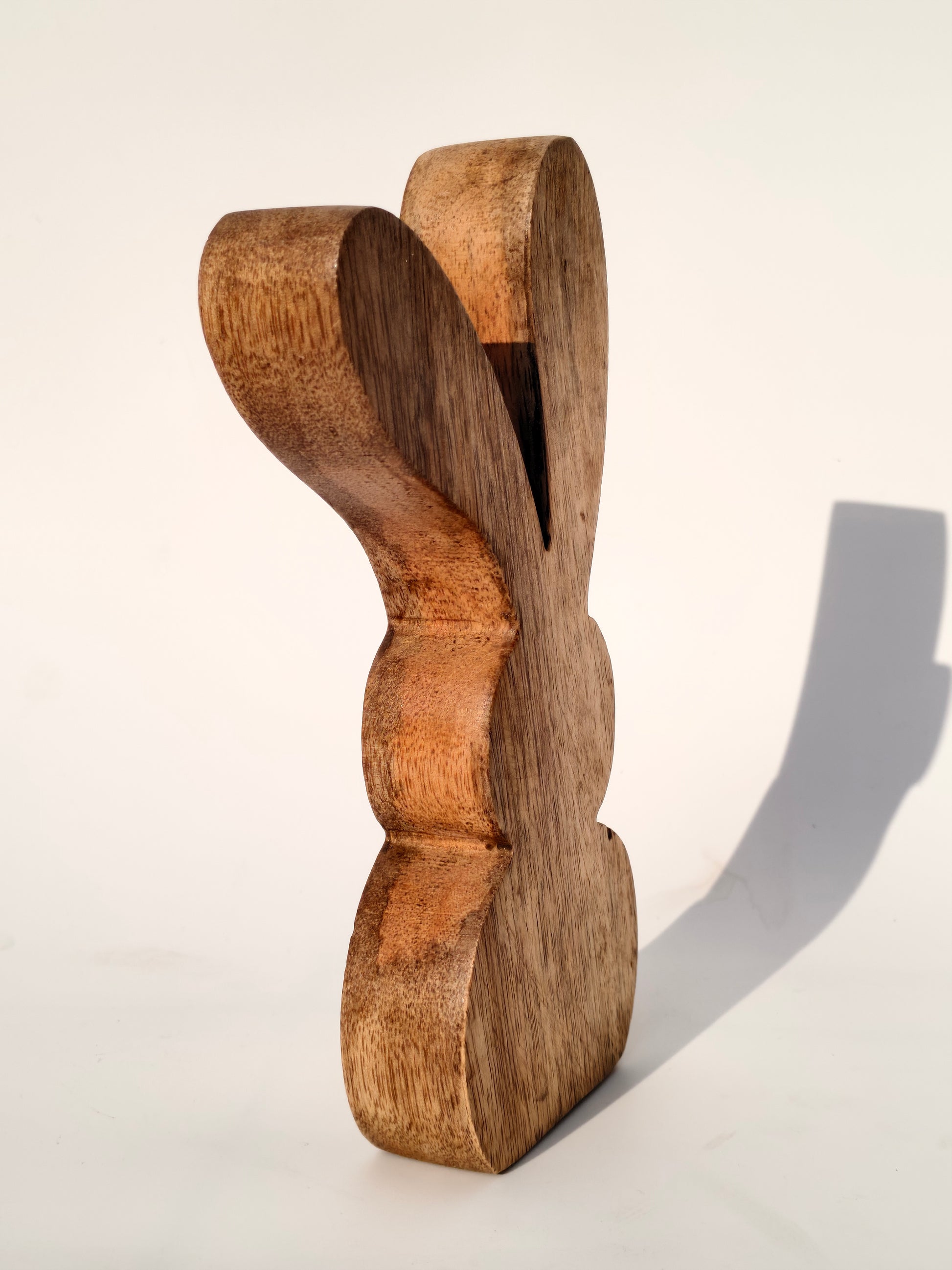 Handcrafted Wooden Bunny with Upright Ears – Rustic Minimalist Décor