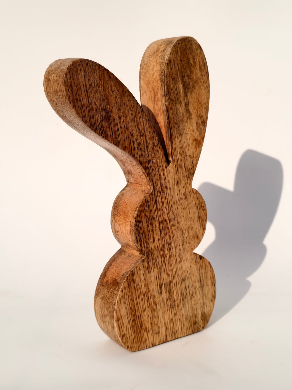 Handcrafted Wooden Bunny with Upright Ears – Rustic Minimalist Décor