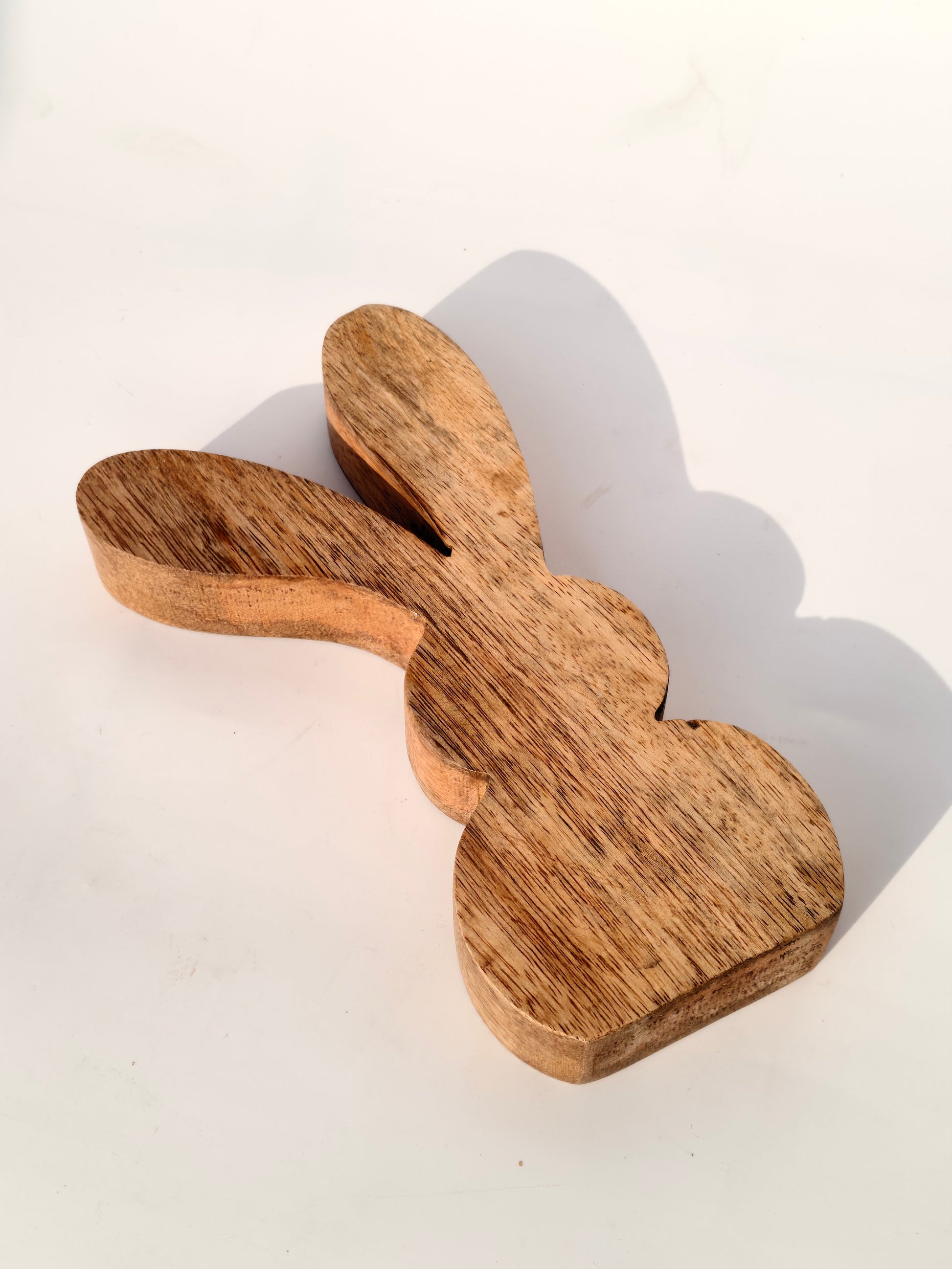 Handcrafted Wooden Bunny with Upright Ears – Rustic Minimalist Décor