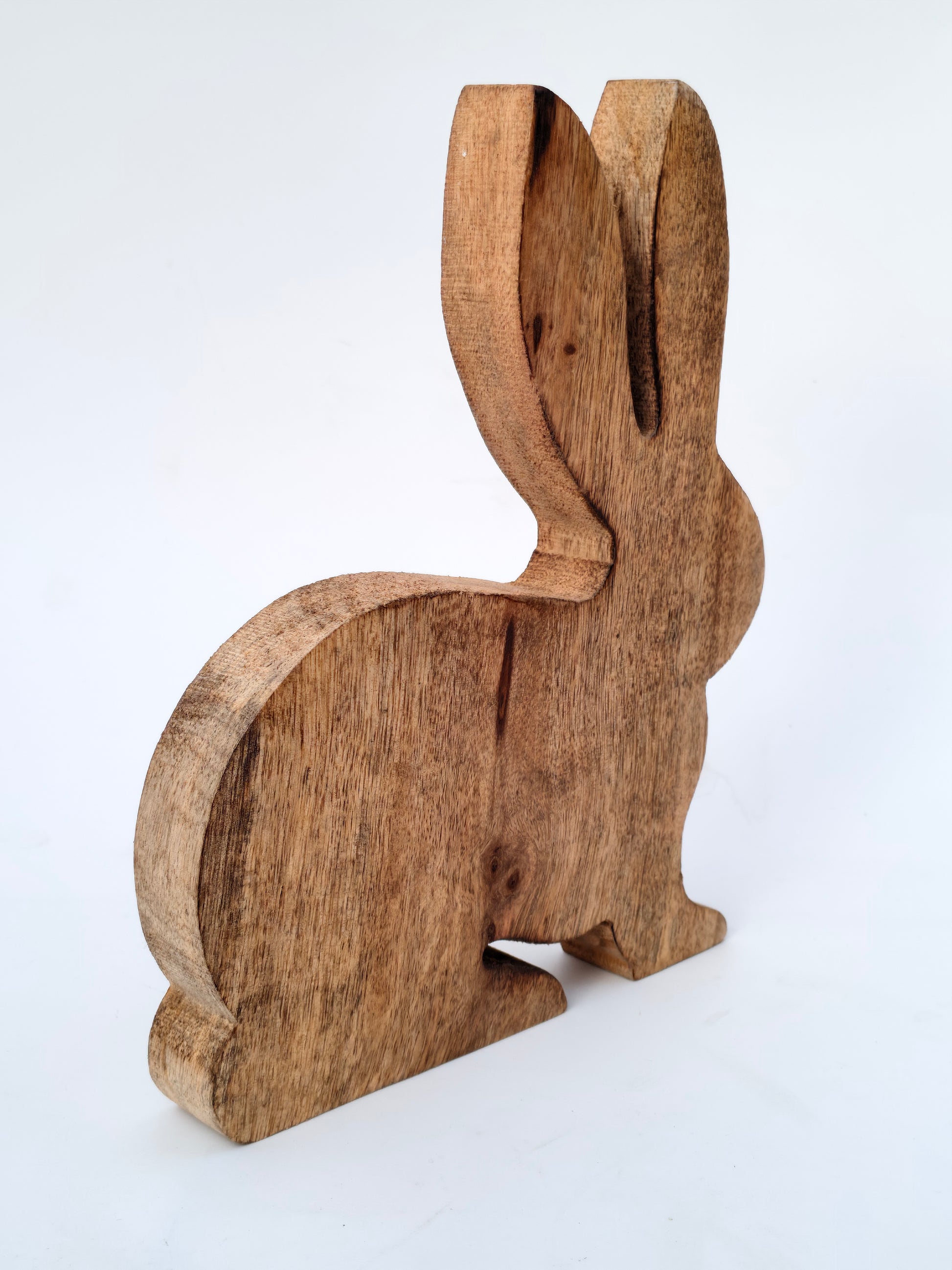 Handcrafted Wooden Bunny Figurine – Rustic Standing Rabbit Décor